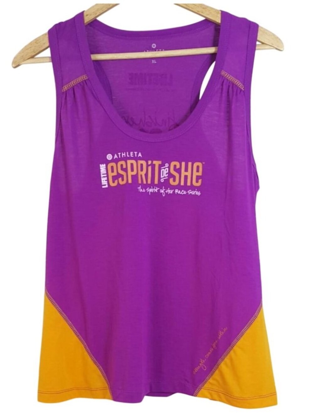 Athleta Women Esprit de She Tank Top Purple XL Cycling Racerback 2014 Lifetime